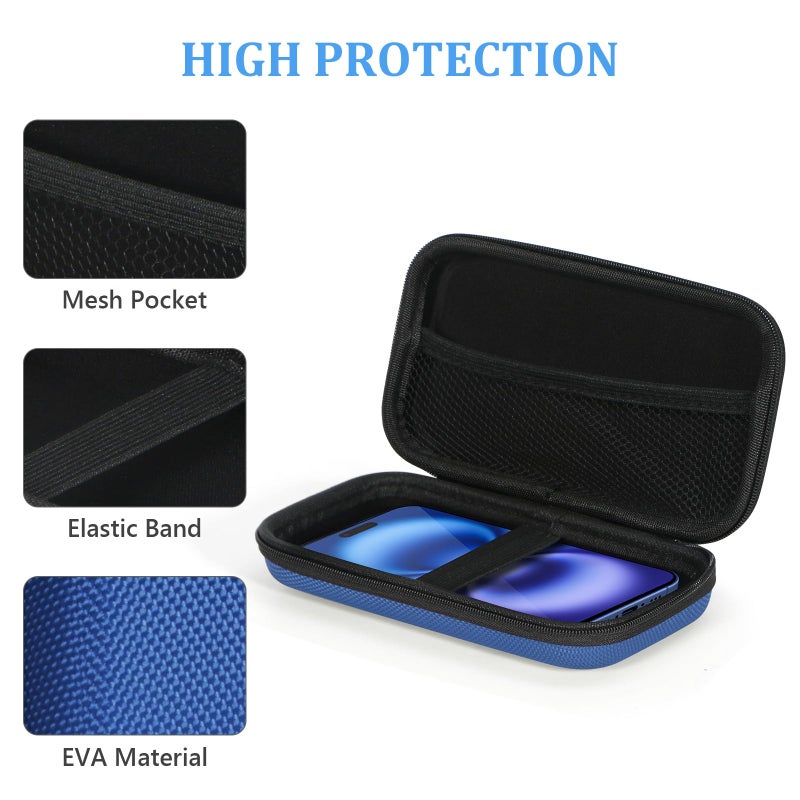 GLCON Portable Protection Hard EVA Case for External Battery, Cell Phone, GPS, Hard Drive, USB/Charging Cable, Small Carrying Bag Mesh Inner Pocket, Zipper Enclosure, Universal Travel Pouch Bag - Image 4
